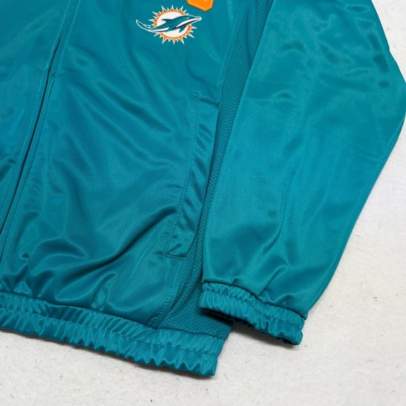 Miami Dolphins NFL Jacket Men's Size Large Full Zip Embroidered Logo Mock Neck - Picture 2 of 16